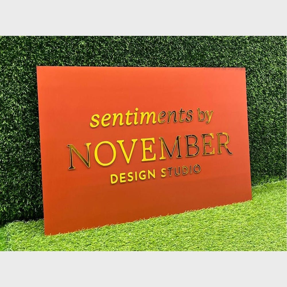 Sentiments By November Studio Acrylic Business Logo Sign - Shineneon
