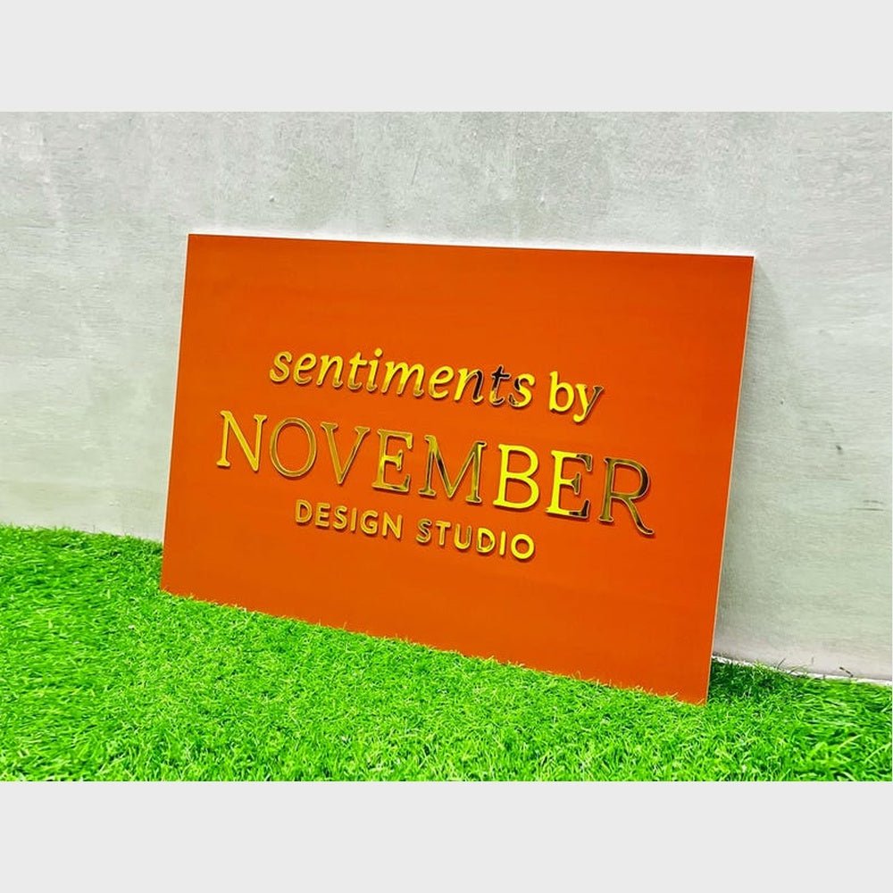 Sentiments By November Studio Acrylic Business Logo Sign - Shineneon
