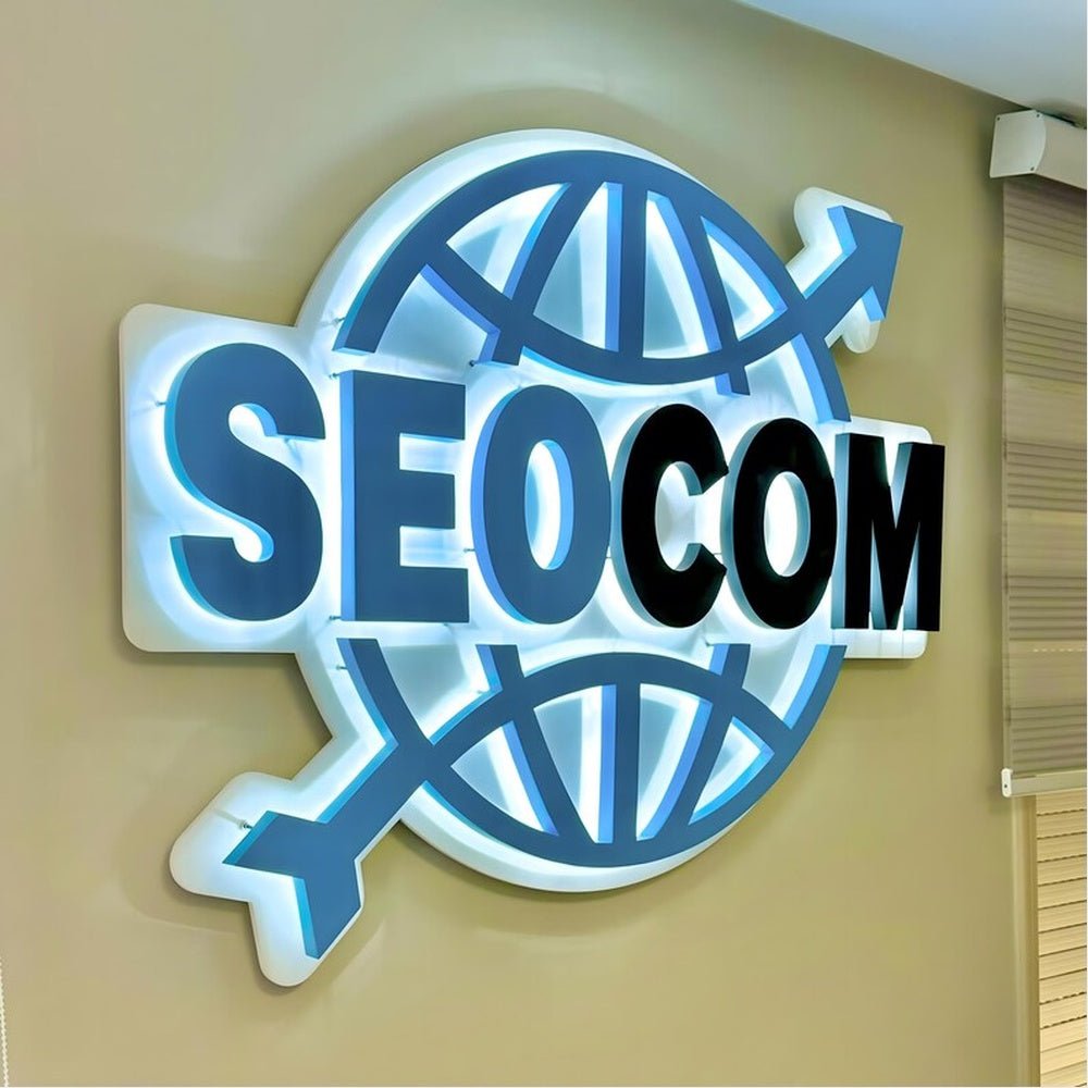 Seocom With Earth Logo 3D Backlit Channel Letters Led Light Sign - Shineneon