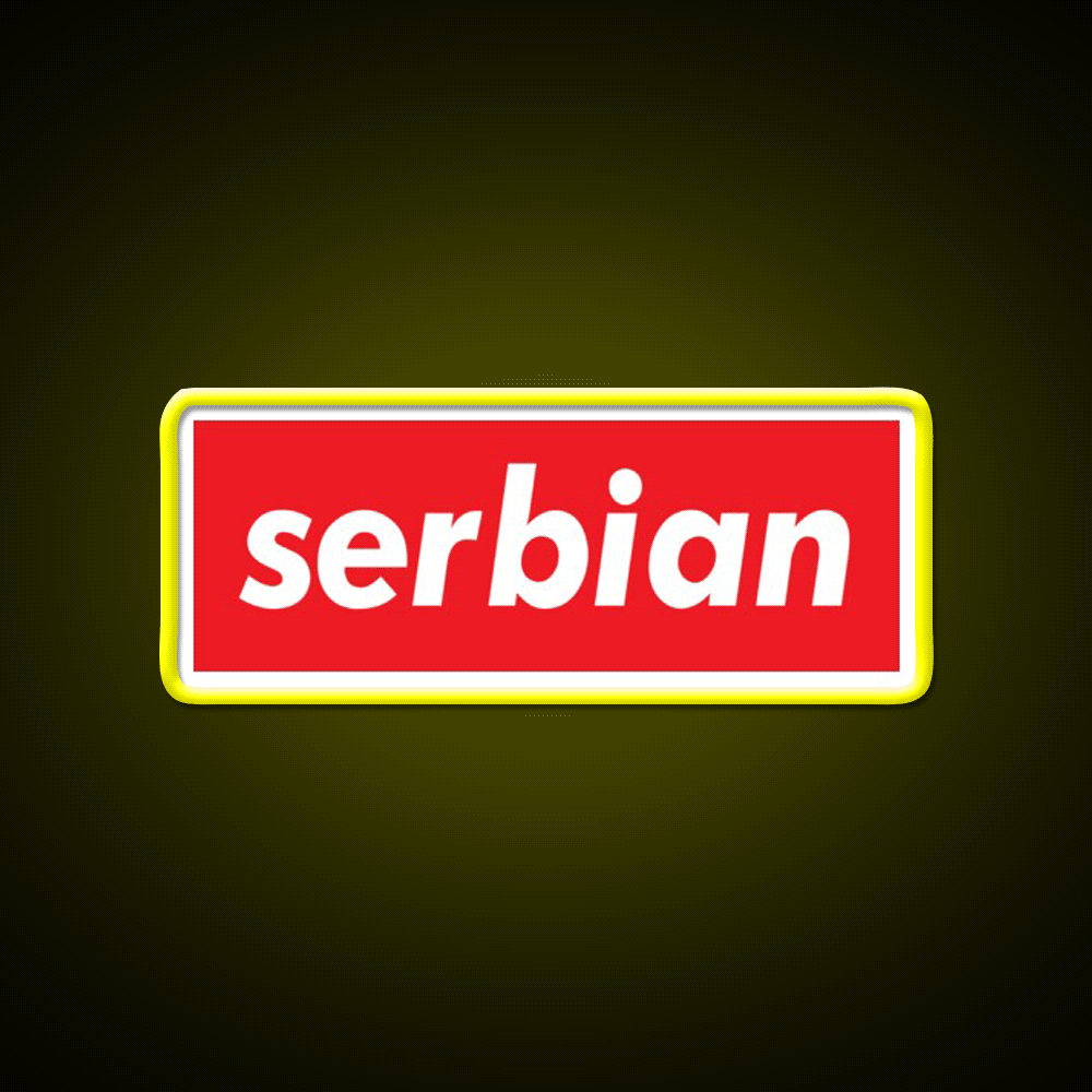 Serbia Serbian Serbia Raised Me Welcome Led Neon Sign Open Sign Rgb Color - Custom LED neon sign front view