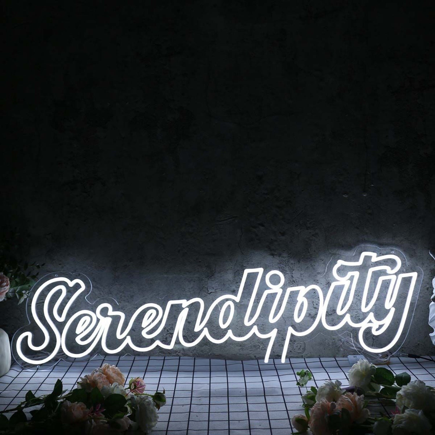 Serendipity White Led Neon Sign - Shineneon
