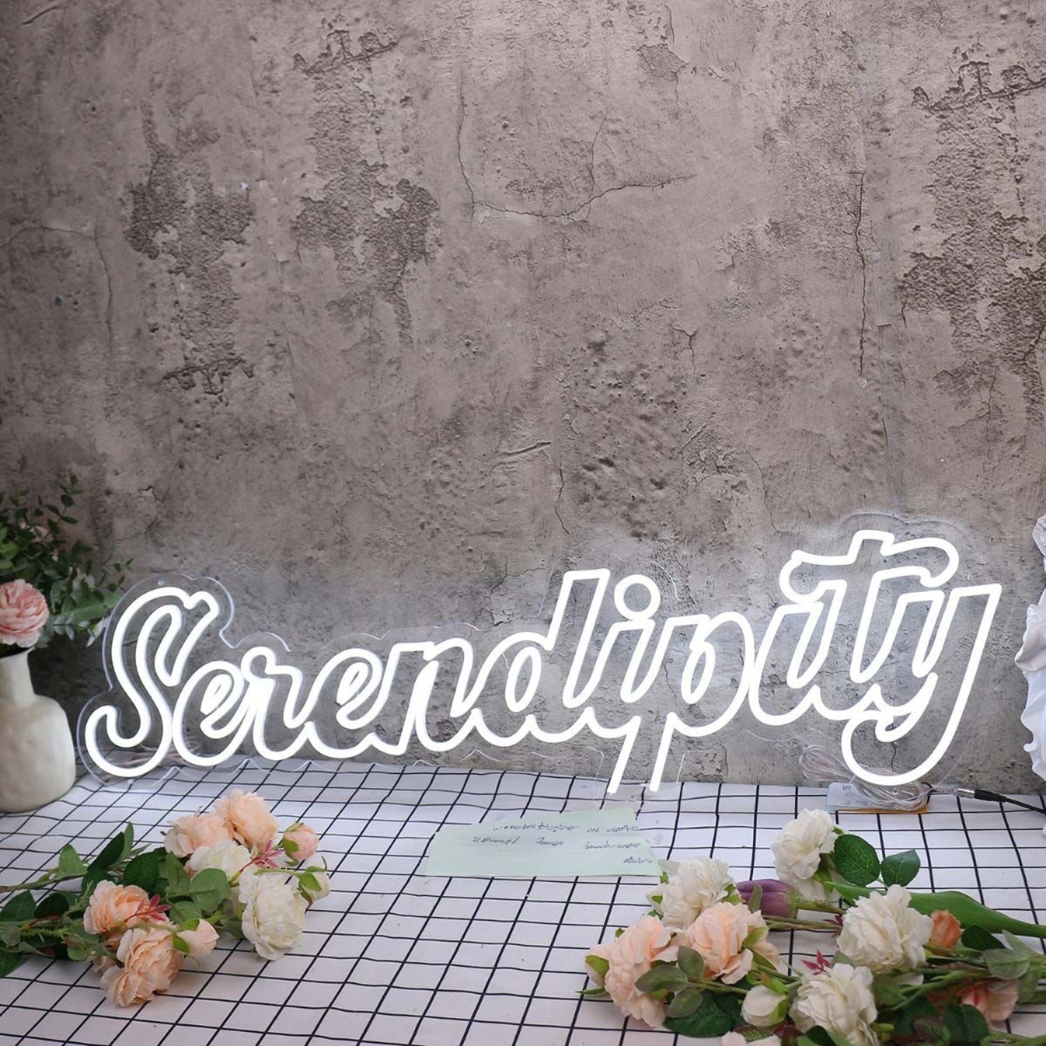 Serendipity White Led Neon Sign - Shineneon