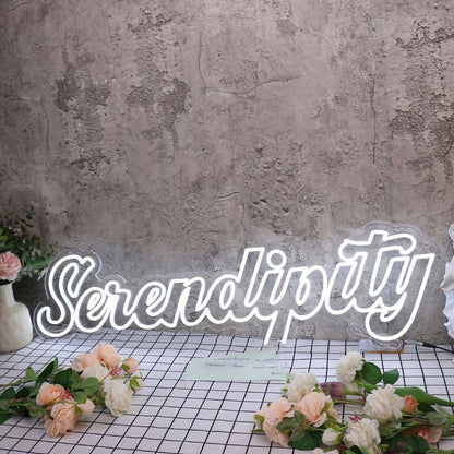 Serendipity White Led Neon Sign - Shineneon