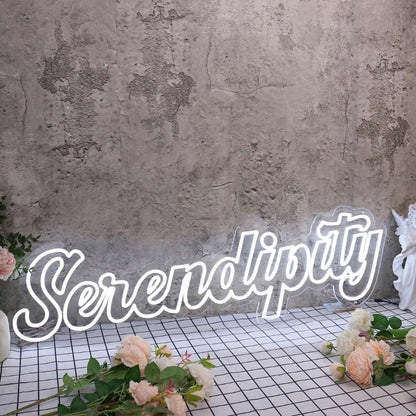 Serendipity White Led Neon Sign - Shineneon