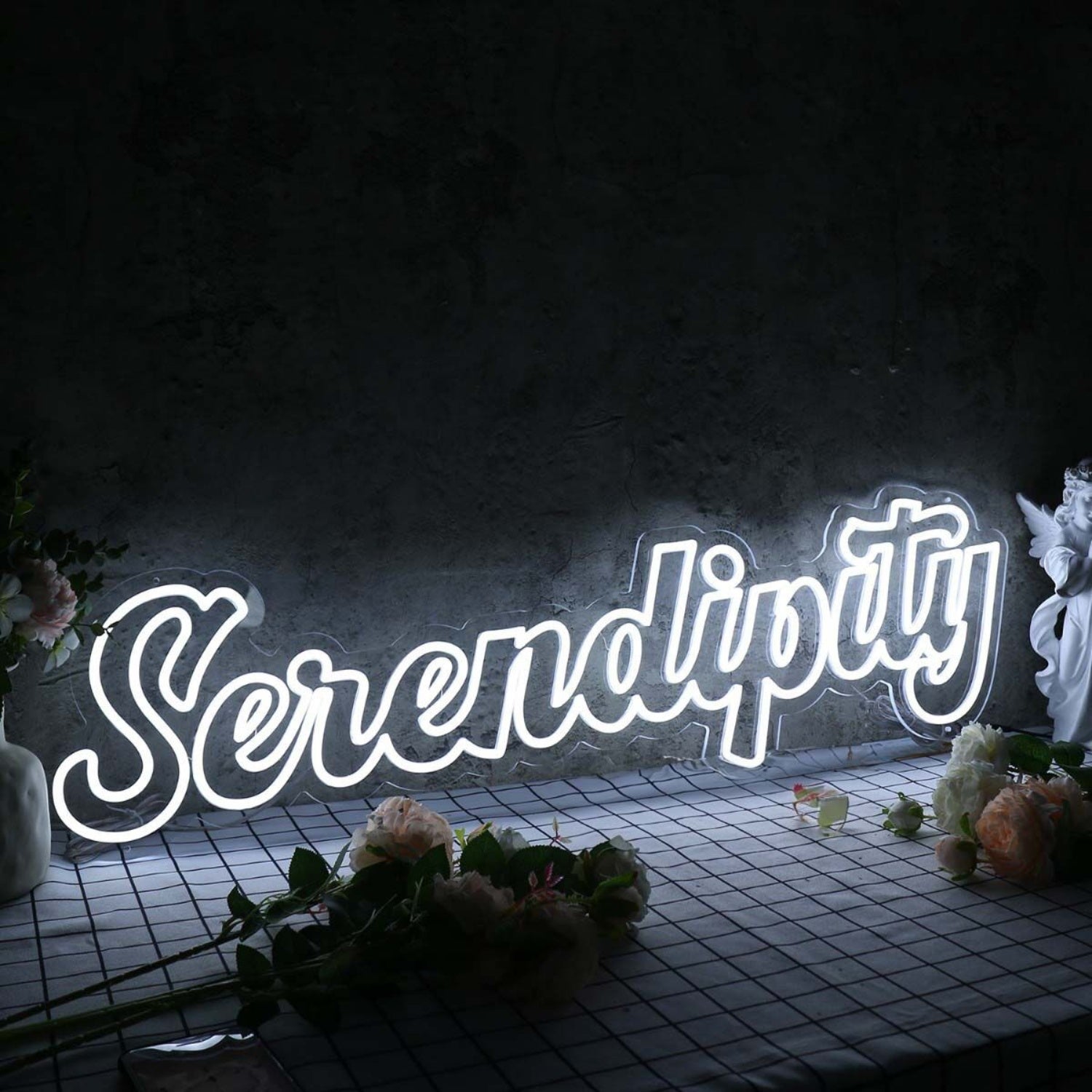Serendipity White Led Neon Sign - Shineneon
