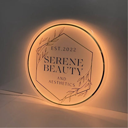 Serene Beauty Acrylic Business Logo Sign - Shineneon