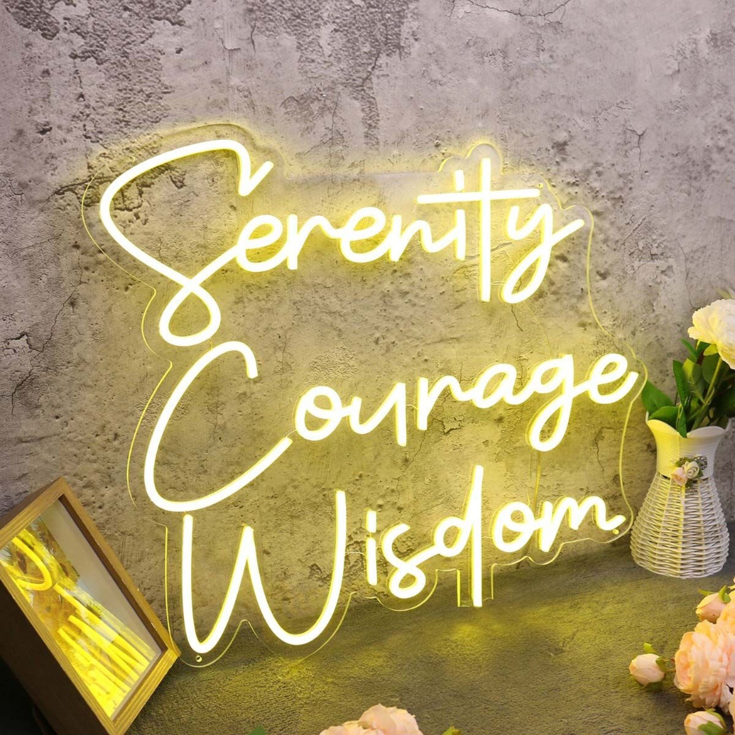 Serenity Courage Wisdom Yellow Led Neon Sign | Shineneon