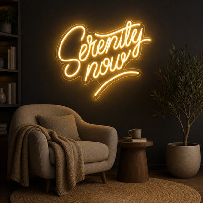 Serenity Now LED Neon Sign Garage Man Cave Neon Sign real lifestyle scene