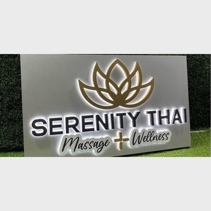 Serenity Thai Big Logo 3D Backlit Channel Letters Led Light Sign - Shineneon