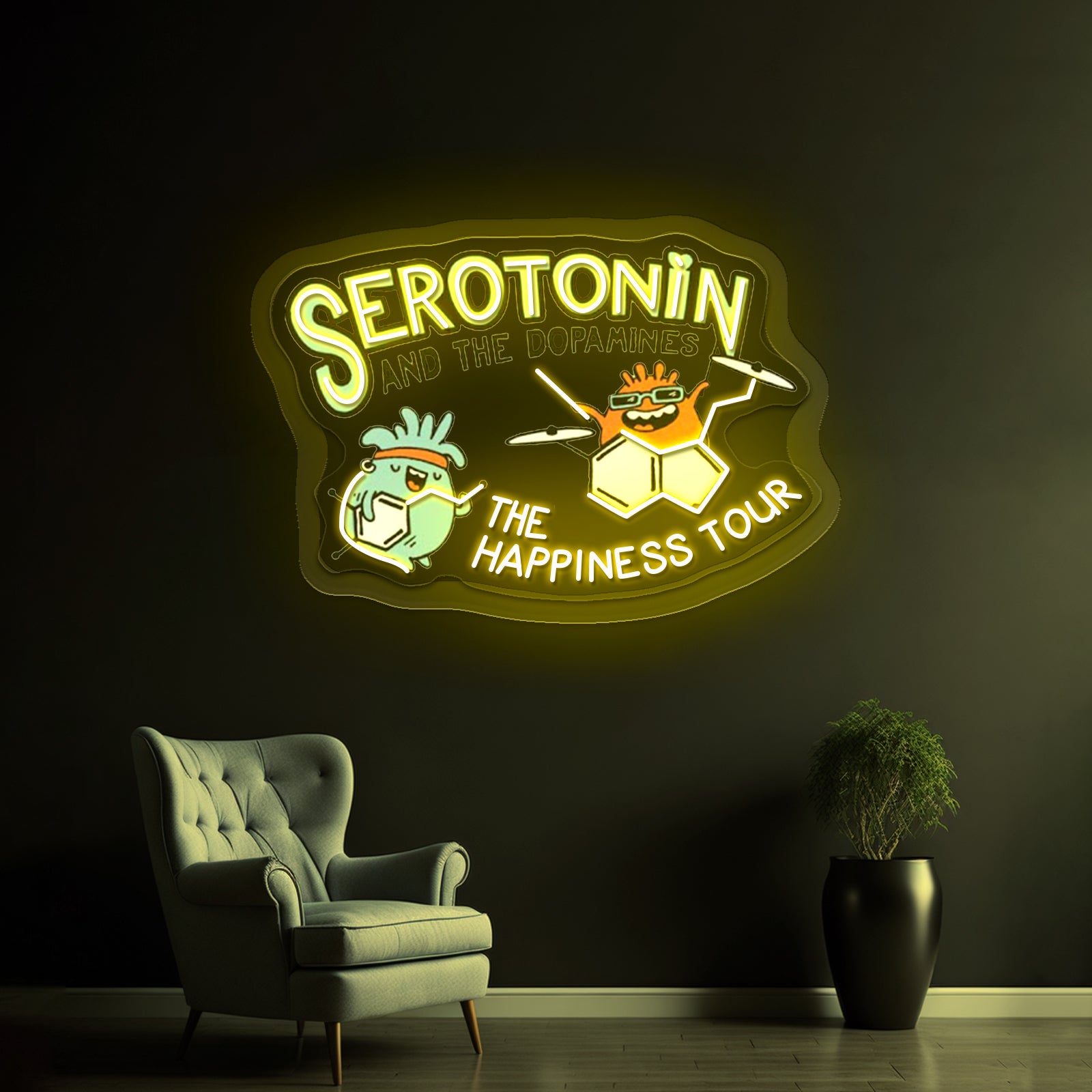 Serotonin And Dopamines Artwork Custom Led Signs | Shineneon