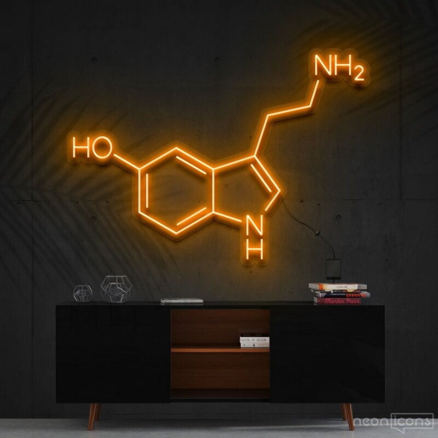 Serotonin Molecule Led Neon Sign Fscience And Chemistry Lovers - Shineneon
