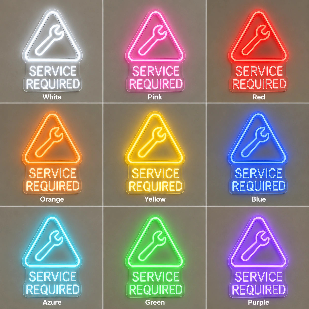 Service Required Neon Sign LED Neon Sign color grid