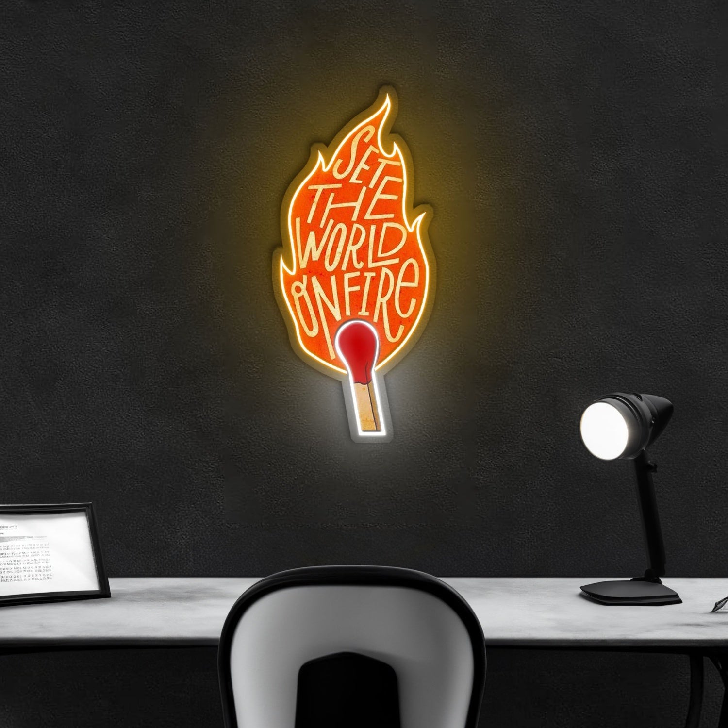 Set The World On Fire Led Neon Sign X Acrylic Artwork - Shineneon