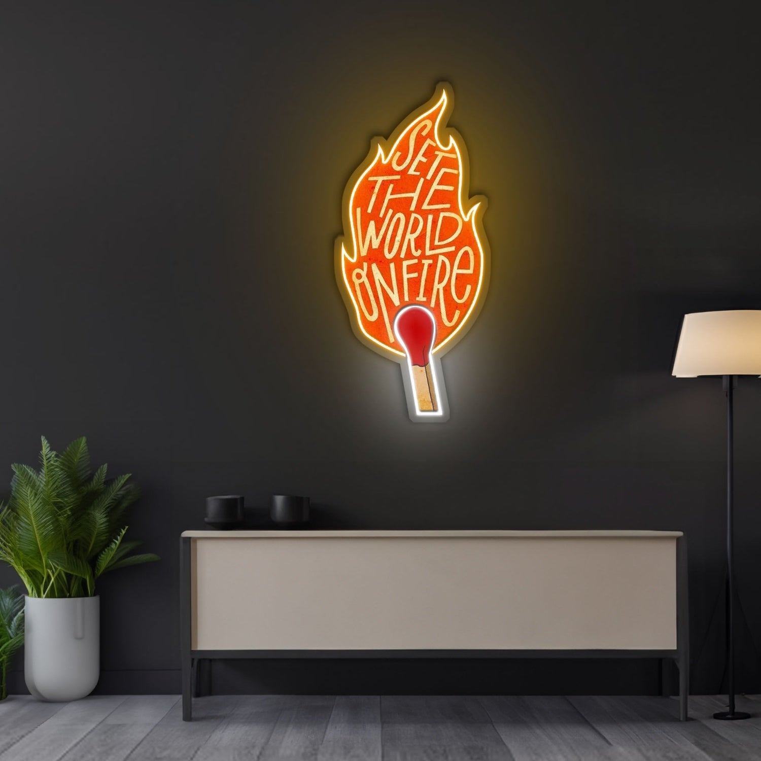 Set The World On Fire Led Neon Sign X Acrylic Artwork - Shineneon