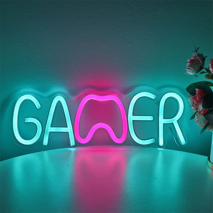Setup And Party Ice Blue Gamer Led Neon Sign - Shineneon