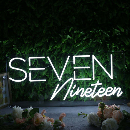Seven Nineteen White Led Neon Sign - Shineneon