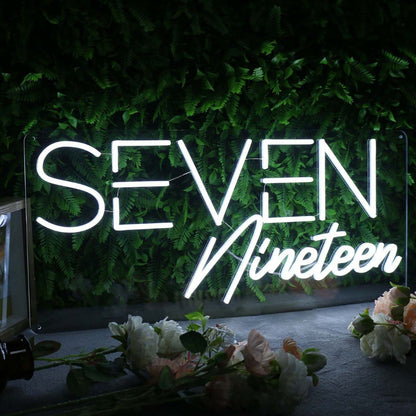 Seven Nineteen White Led Neon Sign - Shineneon