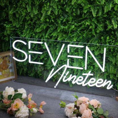 Seven Nineteen White Led Neon Sign - Shineneon