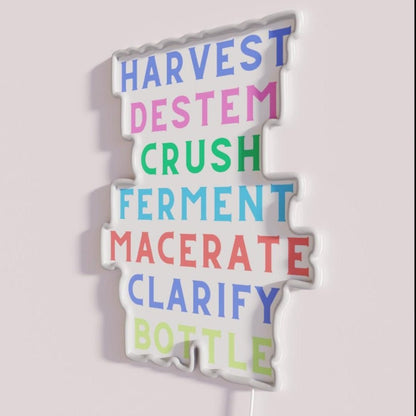 Seven Steps Of Wine Making Rgb Led Neon Sign - Shineneon