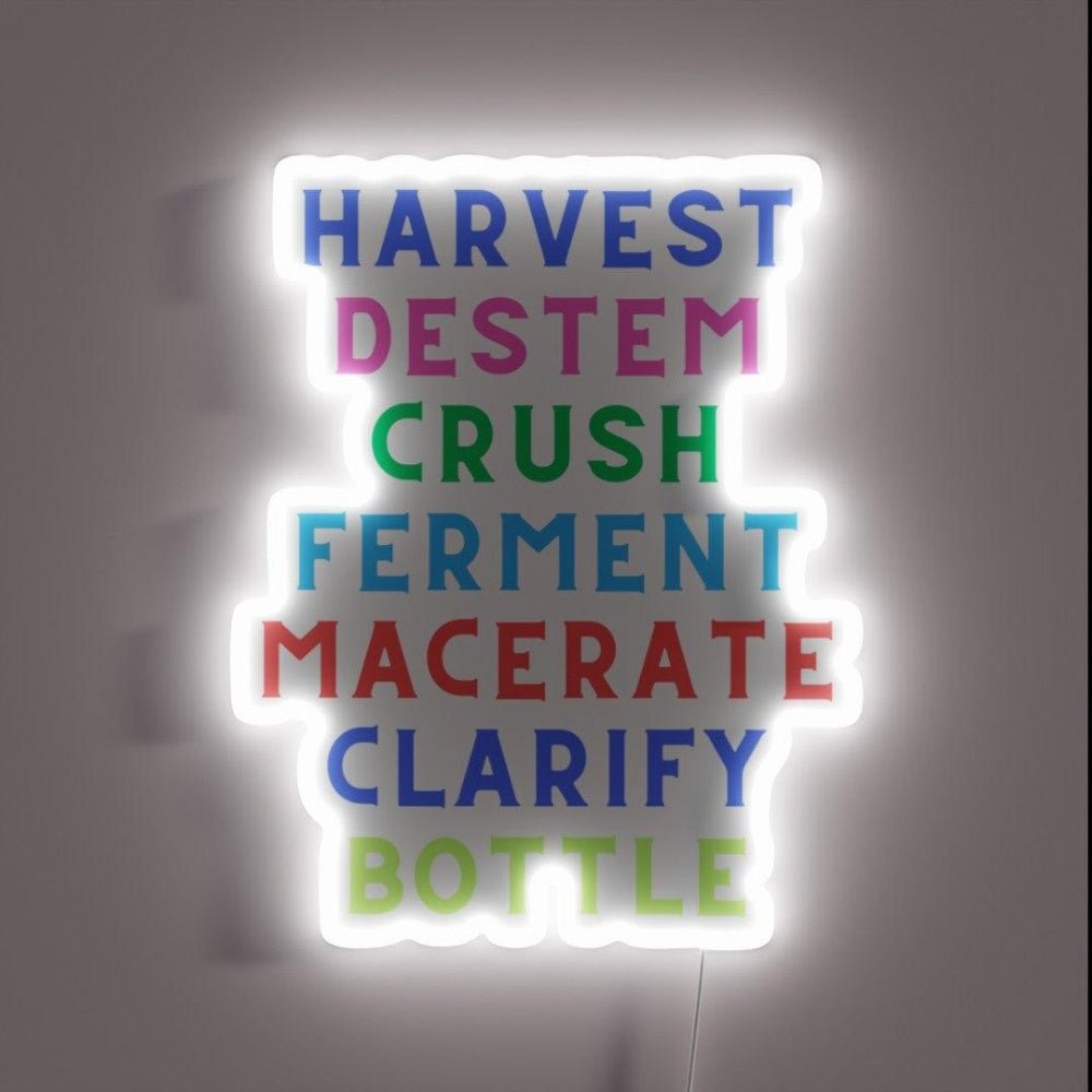 Seven Steps Of Wine Making Rgb Led Neon Sign - Shineneon