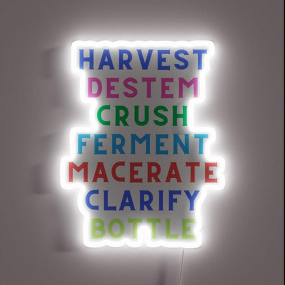 Seven Steps Of Wine Making Rgb Led Neon Sign - Shineneon