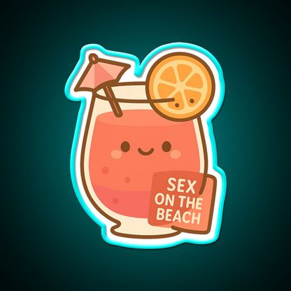 Sex On The Beach Cocktail Bar Decor Led Neon Sign Rgb Color - Size and dimension reference