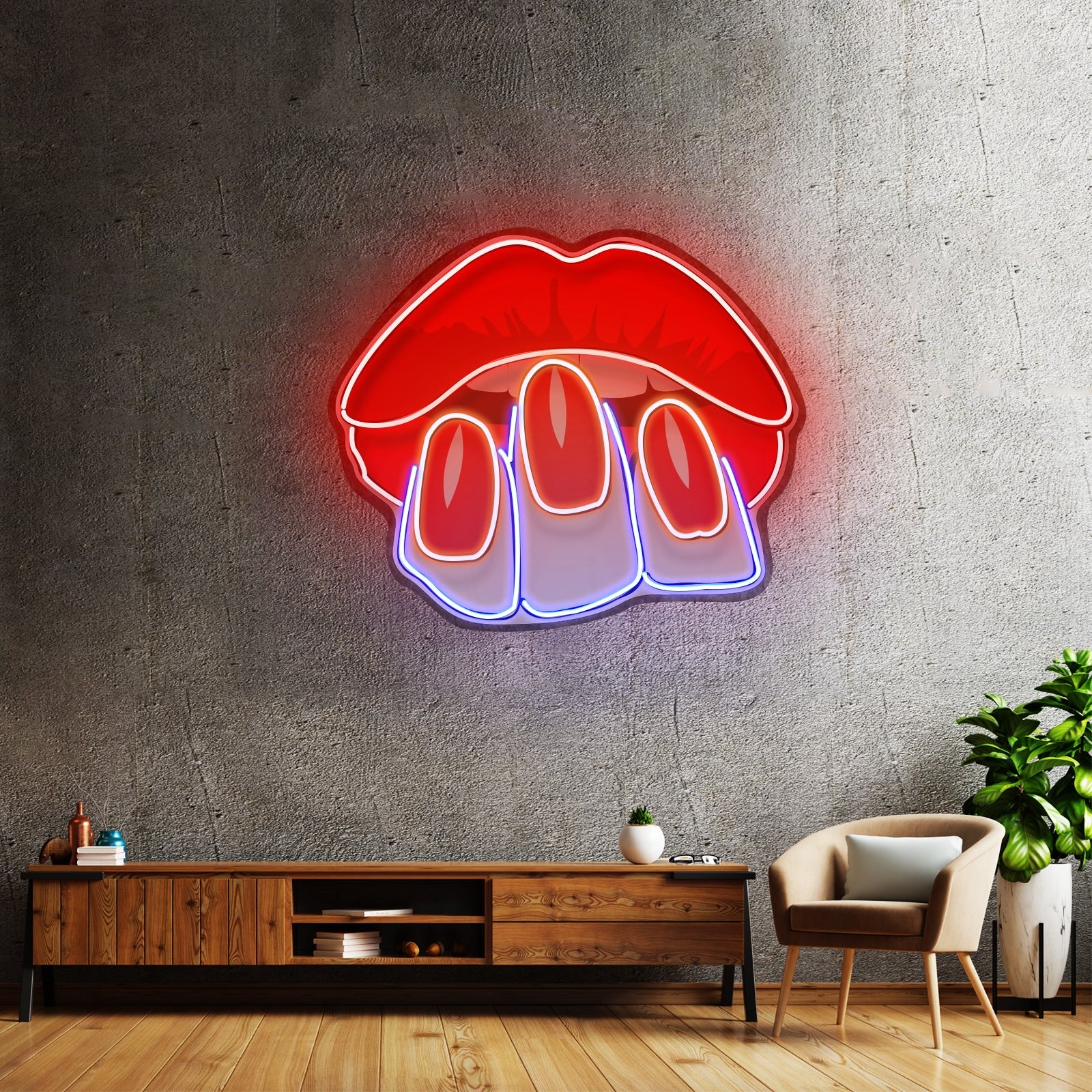 Sexy Hands On Lips Led Neon Sign Light Custom Led Signs - Shineneon