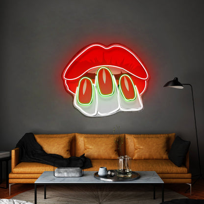 Sexy Hands On Lips Led Neon Sign Light Custom Led Signs - Shineneon