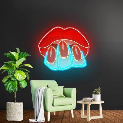 Sexy Hands On Lips Led Neon Sign Light Custom Led Signs - Shineneon
