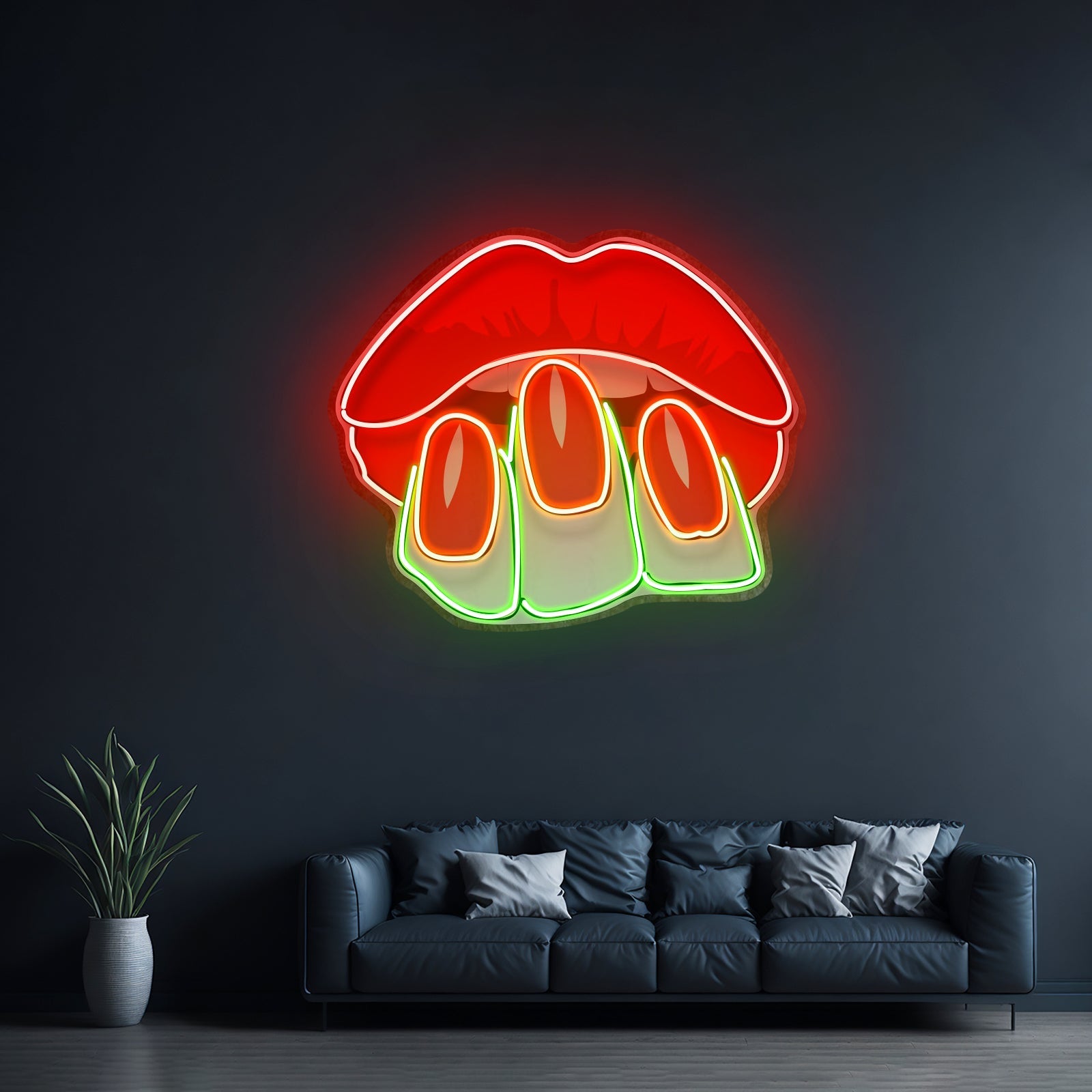 Sexy Hands On Lips Led Neon Sign Light Custom Led Signs - Shineneon