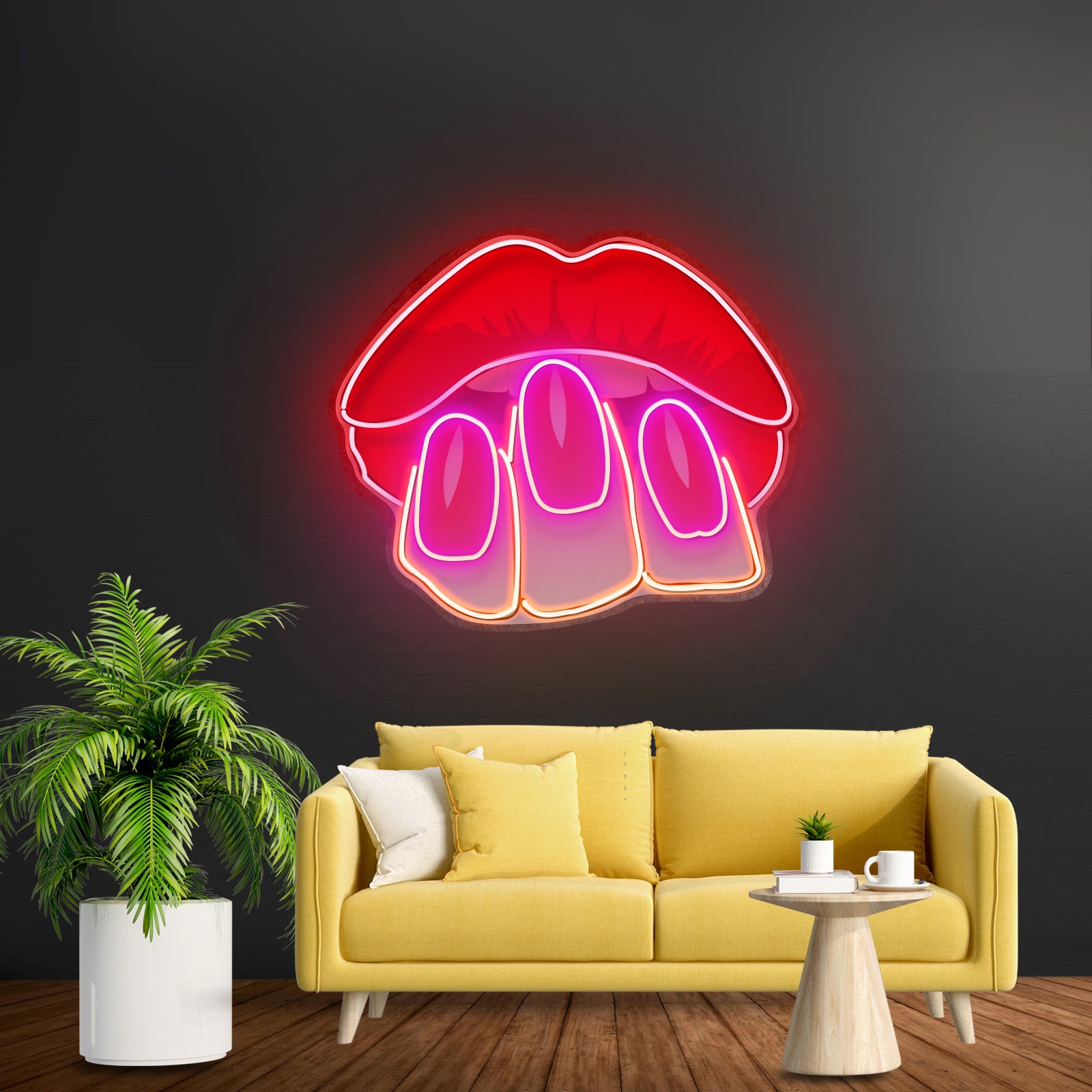 Fancy Hands On Lips Led Neon Sign Light Custom Led Signs | Shineneon