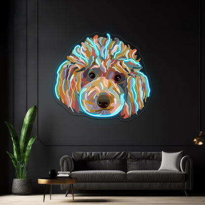 Shaggy Rainbow Poodle Wall Artwork Neon Signs