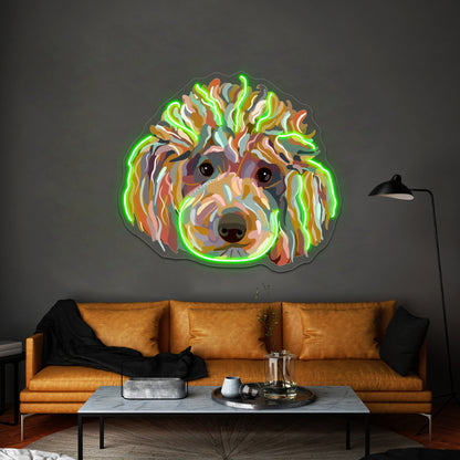 Shaggy Rainbow Poodle Wall Artwork Neon Signs