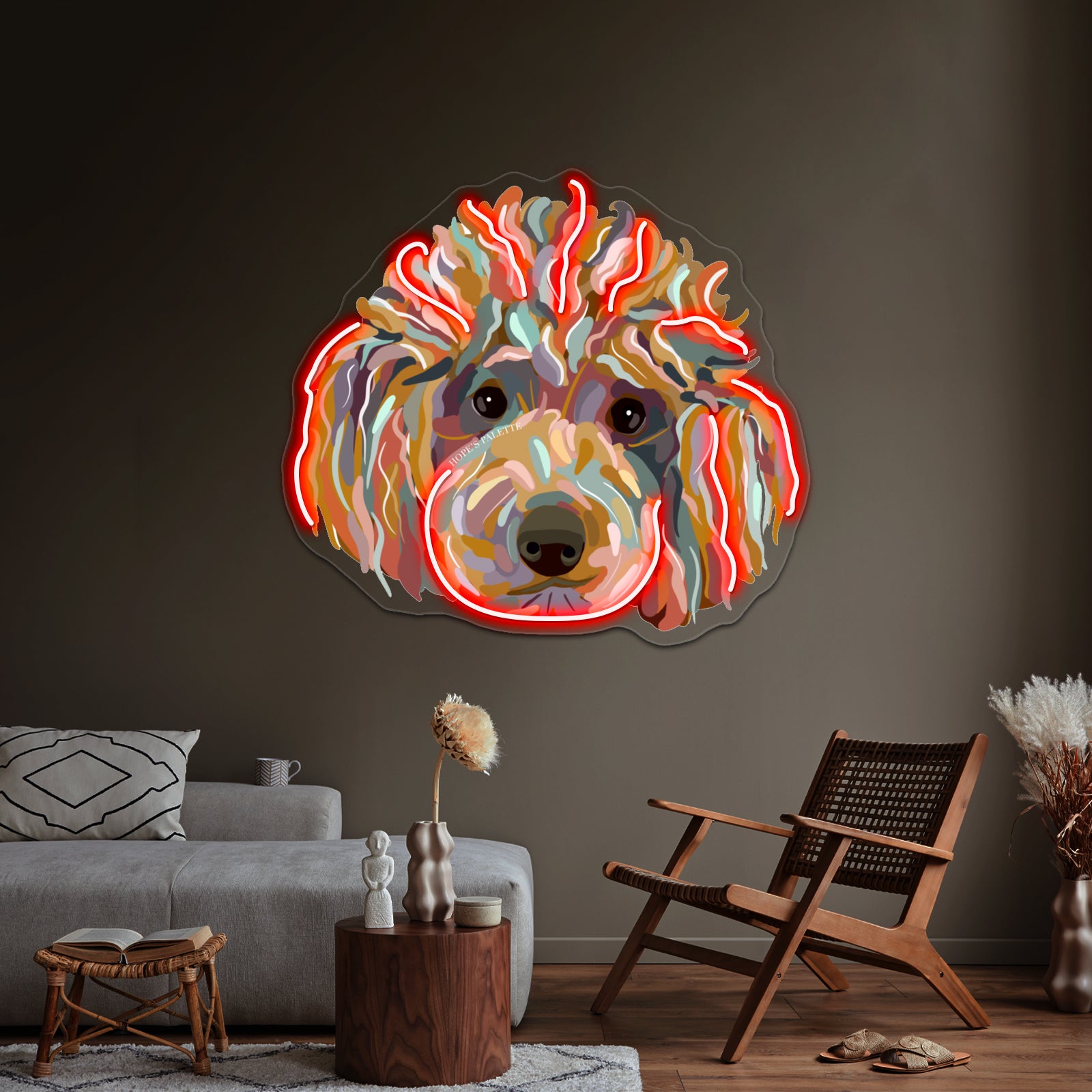 Shaggy Rainbow Poodle Wall Artwork Neon Signs | Shineneon