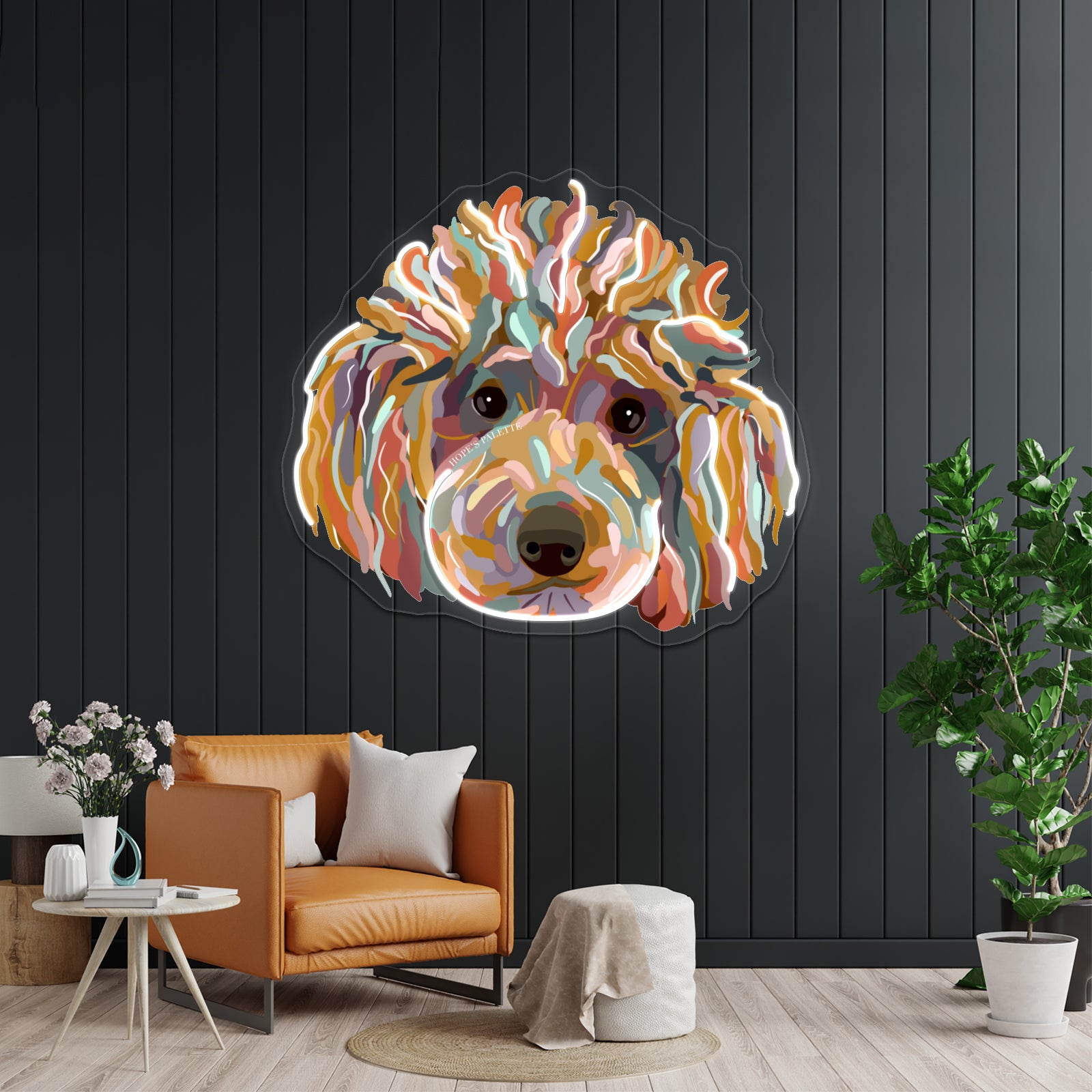 Shaggy Rainbow Poodle Wall Artwork Neon Signs | Shineneon