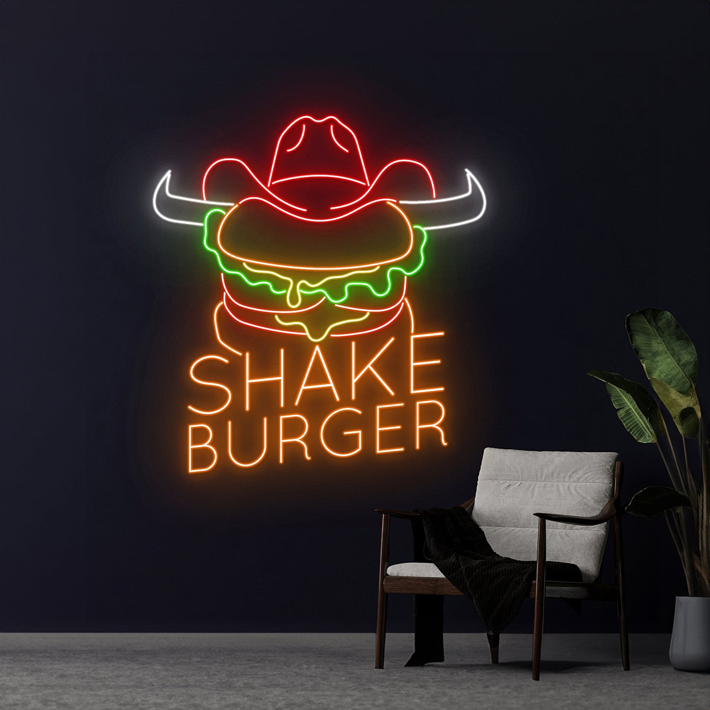 Shake Burger Neon Sign