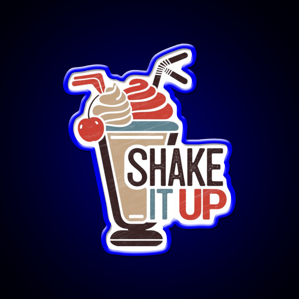 Shake It Up Milkshake Fast Food Led Neon Sign For Burger Place Rgb Color - Shineneon