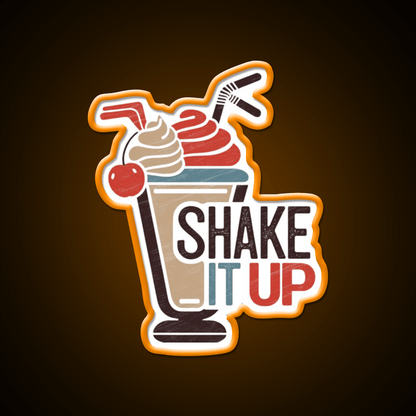 Shake It Up Milkshake Fast Food Led Neon Sign For Burger Place Rgb Color - Shineneon