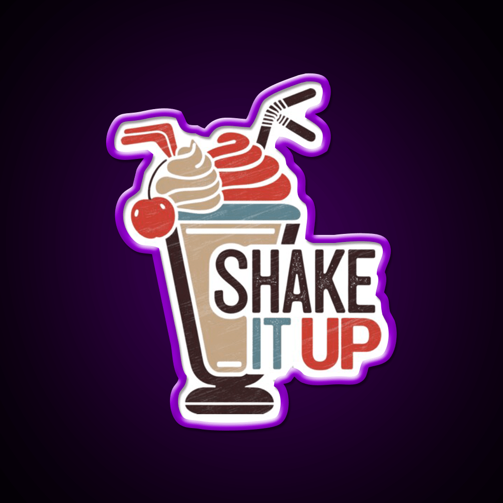 Shake It Up Milkshake Fast Food Led Neon Sign For Burger Place Rgb Color - Shineneon