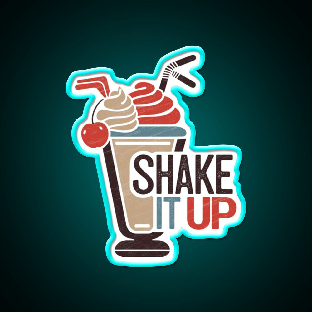 Shake It Up Milkshake Fast Food Led Neon Sign For Burger Place Rgb Color - Shineneon