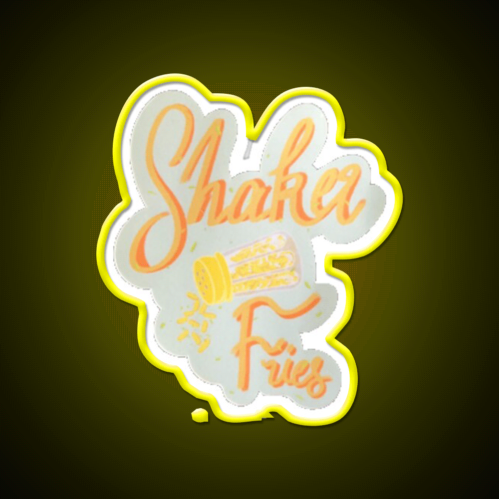 Shaker Fries Fast Food Led Neon Sign For Burger Place Rgb Color - Custom LED neon sign front view