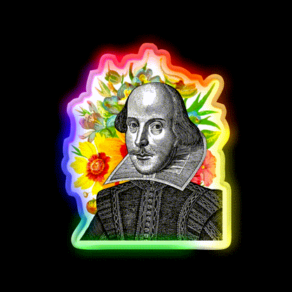 Shakespeare Flowers Renaissance Fair Festival Beer Bar Decor Led Neon Sign Rgb Color - LED neon sign close-up detail