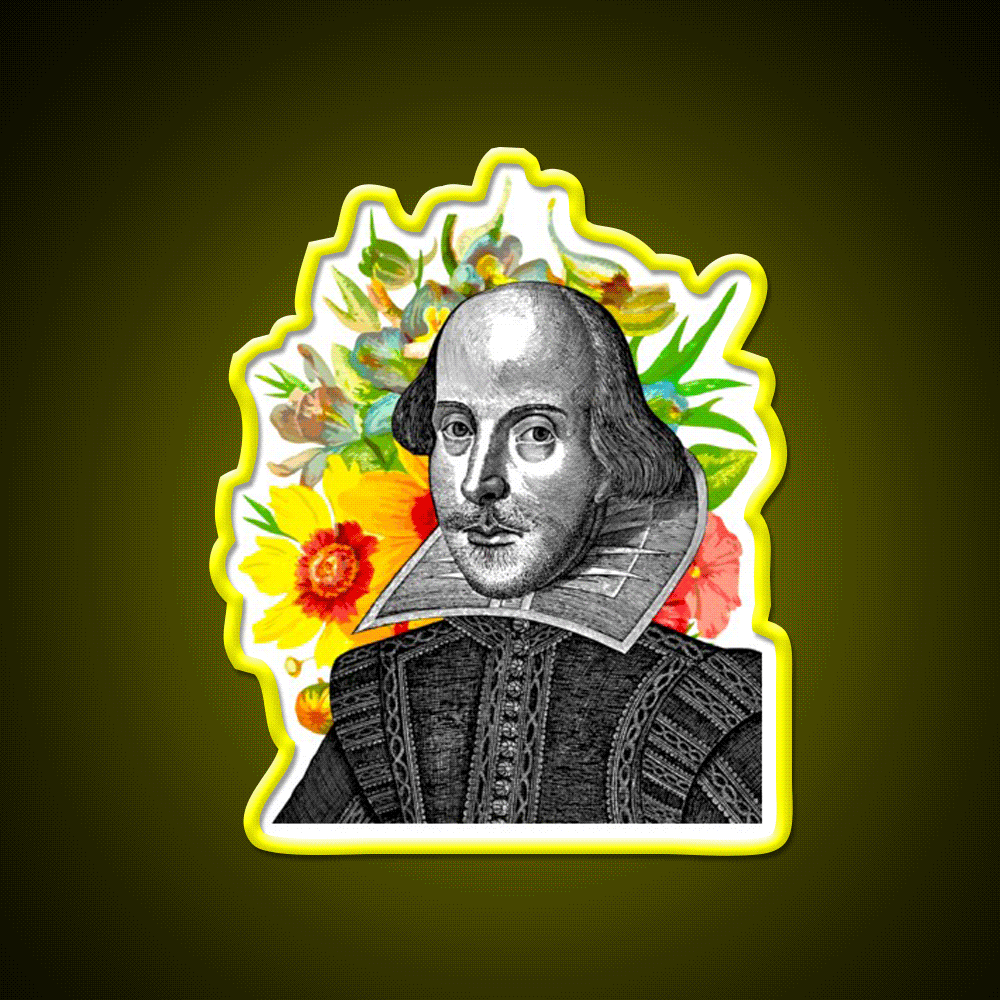 Shakespeare Flowers Renaissance Fair Festival Beer Bar Decor Led Neon Sign Rgb Color - Custom LED neon sign front view