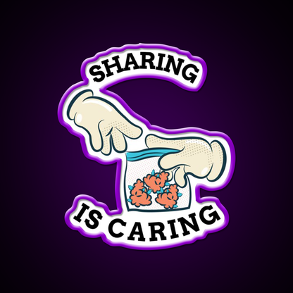 Sharing Is Caring Hemp Inspired Green Leaf Led Neon Sign Rgb Color - LED neon sign view 9