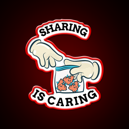 Sharing Is Caring Hemp Inspired Green Leaf Led Neon Sign Rgb Color - LED neon sign view 10