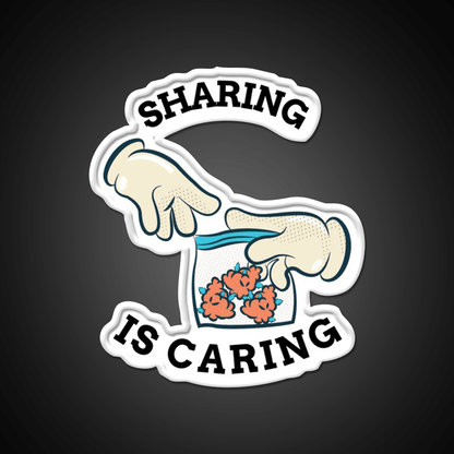 Sharing Is Caring Hemp Inspired Green Leaf Led Neon Sign Rgb Color - Shineneon