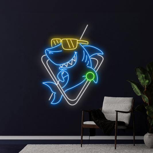 Shark Billiard Neon Sign