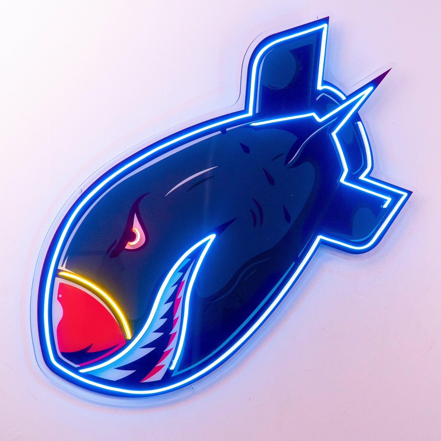 Shark Bomb Cartoon Uv Printed Led Neon Sign For Bar Restaurant Kids Room Decor | Shineneon
