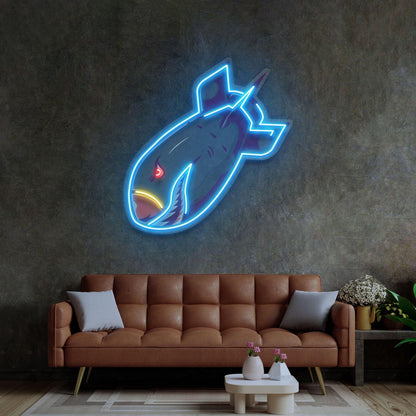 Shark Bomb Cartoon Uv Printed Led Neon Sign For Bar Restaurant Kids Room Decor | Shineneon