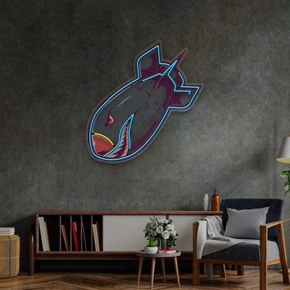 Shark Bomb Cartoon Uv Printed Led Neon Sign For Bar Restaurant Kids Room Decor | Shineneon